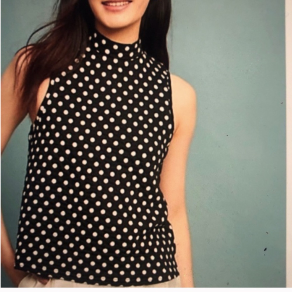 Anthro polka dot mock turtleneck